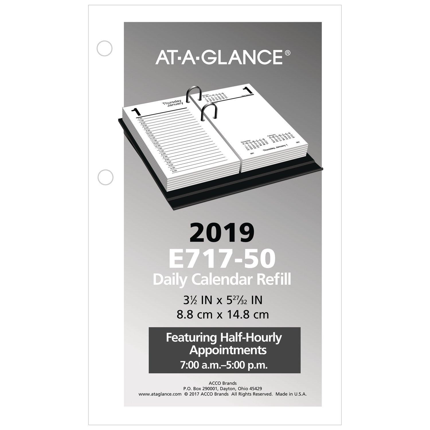 AT A GLANCE 2019 Daily Desk Calendar Refill 3 1 2 X 6 Loose Leaf AT A GLANCE 2019 Daily Desk Calendar Refill 3 1 2 X 6 Loose Leaf