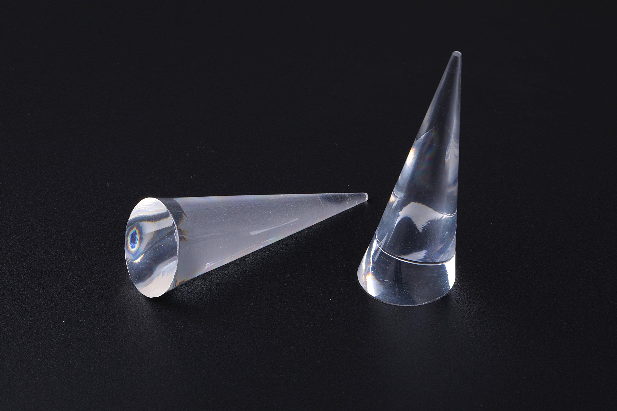 Pack of 10 Cone Shape Jewelry Ring Display Holder Stand Acrylic (Clear